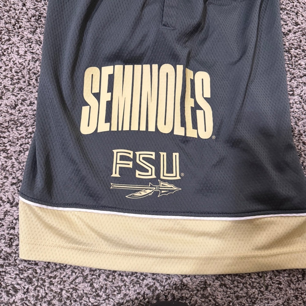 Nike Florida State Seminoles Mens Large Gray Basketball Shorts FSU Dri-FIT Mesh